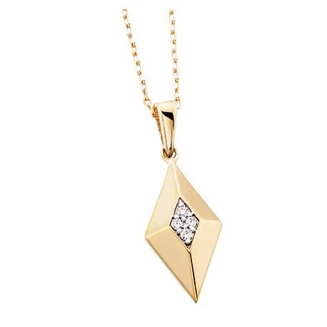 C131 10K yellow gold Regular $420.00 Geometric shape diamond pendant ...