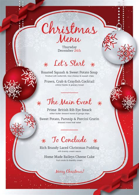 Christmas Eve Menu Template psd V.4