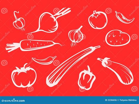 Vegetables Silhouettes Cartoon Vector | CartoonDealer.com #4448833