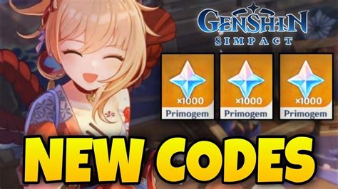 6 NEW REDEEM CODES + 1000 Free PRIMOGEMS | GENSHIN IMPACT - Genshin ...