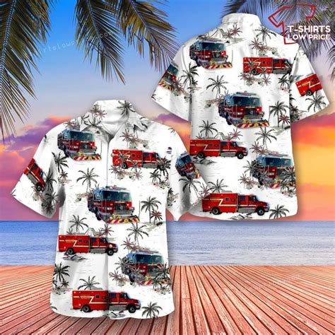 Palm Beach County Fire Rescue Hawaiian Shirt Man - T-shirts Low Price