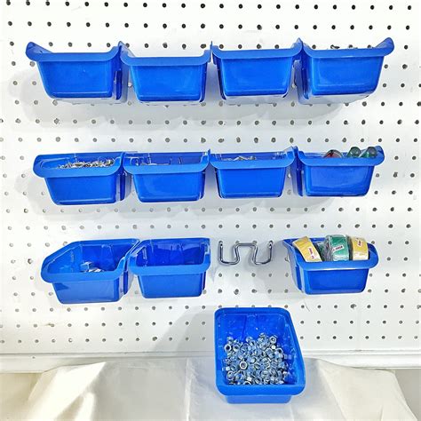 Buy Removable Pegboard Bins with Hooks 12 Peg Board Wall ed Storage ...