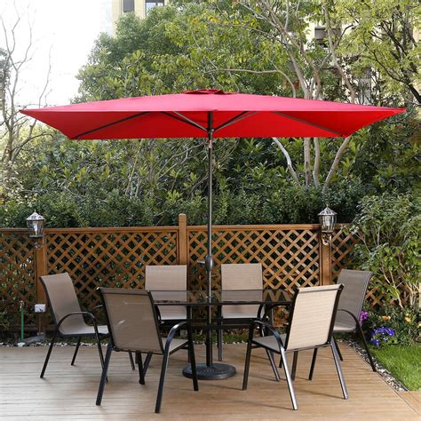 Arlmont & Co. 6.5X10 Ft Rectangular Patio Umbrella Outdoor Market Table ...