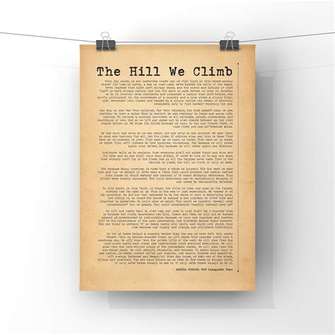 The Hill We Climb Full Poem Printable