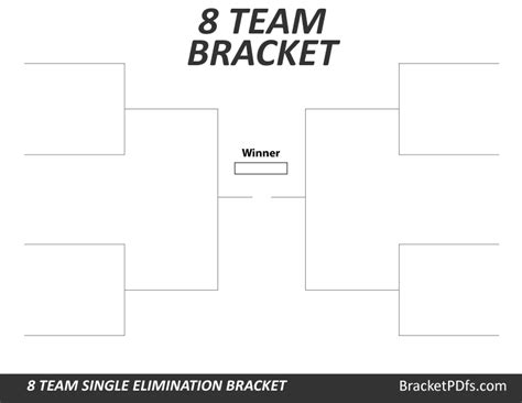 8 Team Bracket Single Elimination - Printable Bracket in 14 different ...