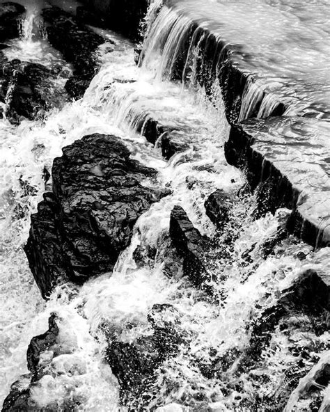 Black and white photograph of a waterfall · Free Stock Photo