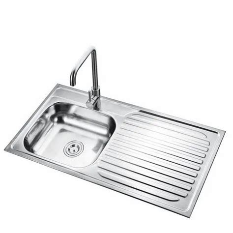 Single 41"x 20"x 8" Stainless Steel Drain Board Kitchen Sink at Rs 2125 ...