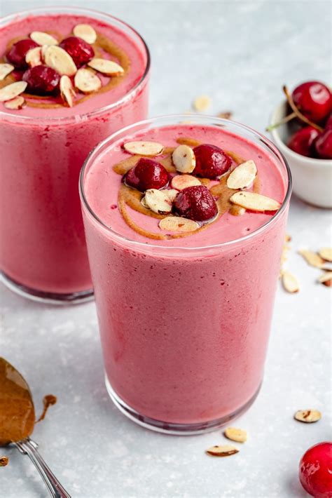 Almond Cherry Smoothie (my favorite smoothie ever!) - FoodCrazies