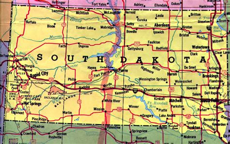 Detailed map of South Dakota state with highways | Vidiani.com | Maps ...