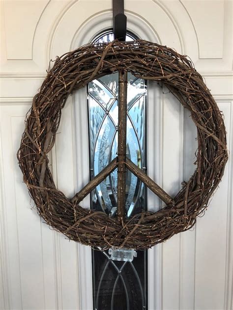 Lighted Peace Wreath Peace Wreath Lighted Peace Sign wreath | Etsy