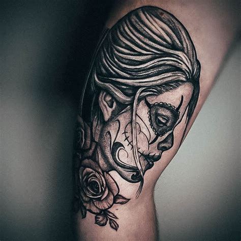 Top 100 Best Day Of The Dead Tattoos For Women - Día de Muertos Design ...