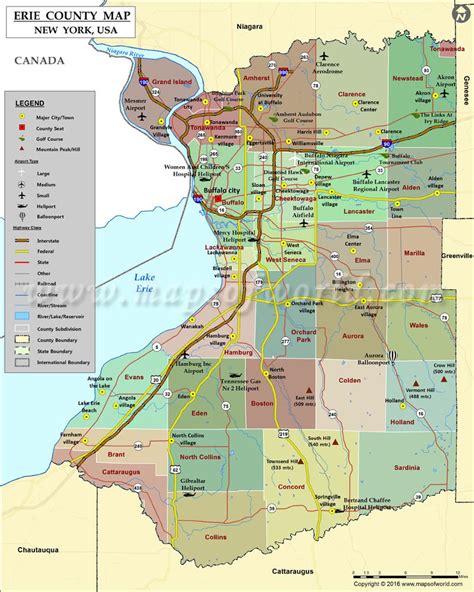 Erie County Map Ny - Cities And Towns Map