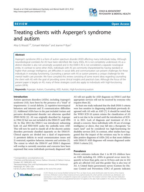 (PDF) Treating clients with Asperger’s syndrome and autism