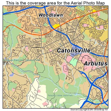 Aerial Photography Map of Catonsville, MD Maryland