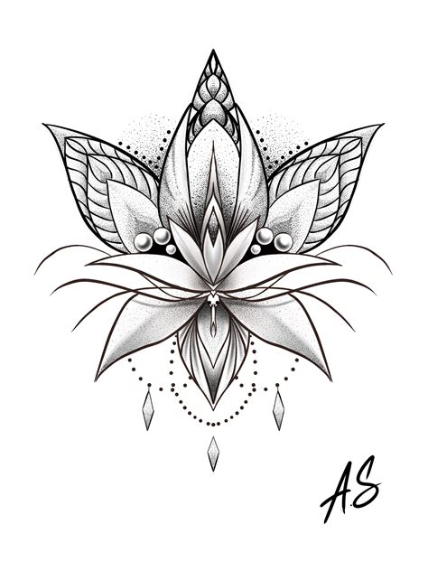 Lotus Mandala Tattoo Dotwork