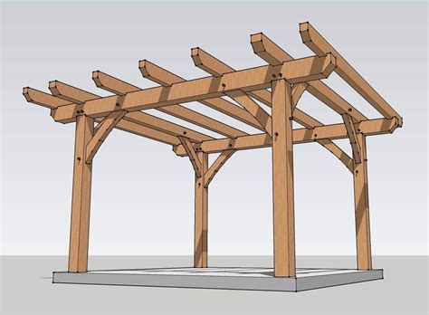 12×12 Timber Frame Pergola Plan - Timber Frame HQ