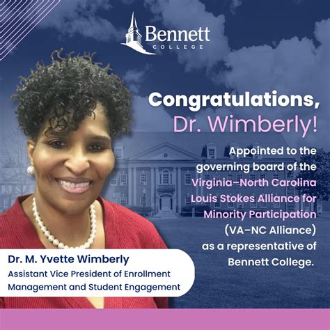 Bennett College on Twitter: "Dr. M. Yvette Wimberly, Assistant Vice ...