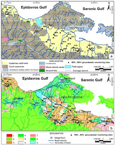 Map showing study area and groundwater monitoring sites compared with ...