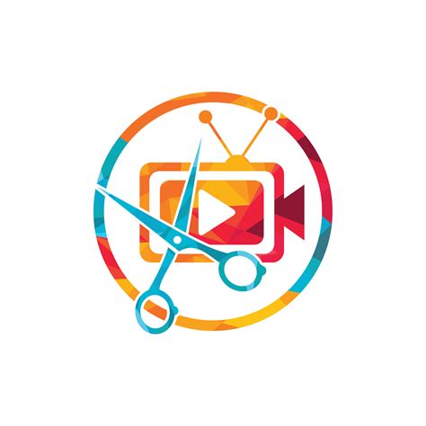 Movie film editor vector logo design. Video editing logo concept ...