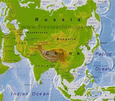 Asia Physical Map – Freeworldmaps.net