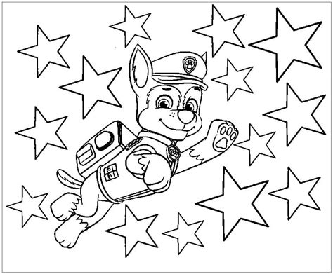 Paw Patrol Chase coloring page - Download, Print or Color Online for Free