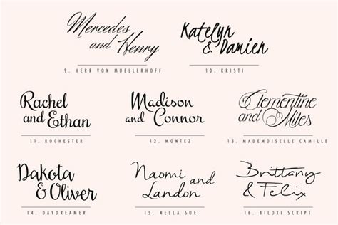 Wedding Calligraphy Fonts