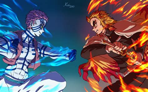 Rengoku vs Akaza by Kai-200 on DeviantArt Chat Wallpaper Whatsapp ...