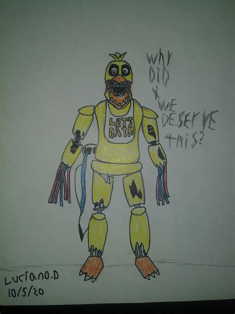 Withered chica drawing : r/fivenightsatfreddys