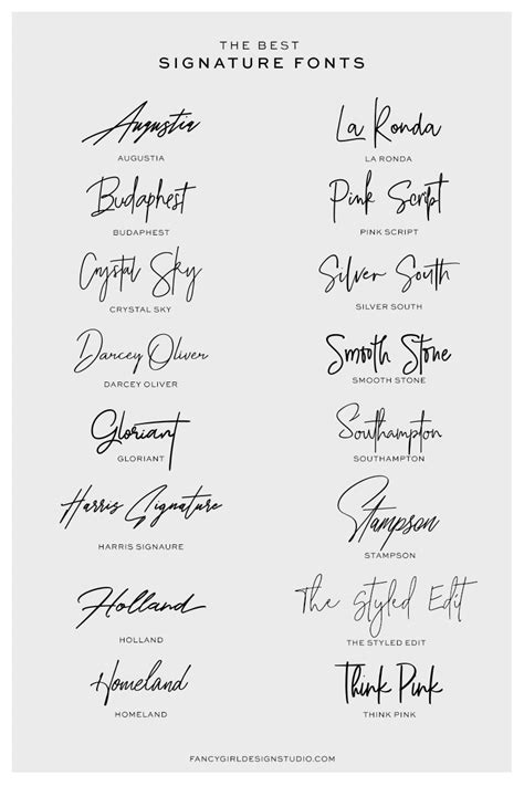 The Best Signature Fonts - Fancy Girl Designs