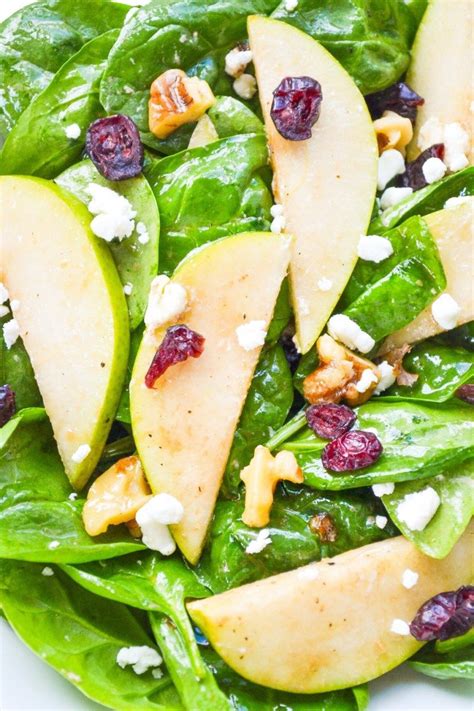 Spinach Pear Salad with Honey Balsamic Dressing | Pear salad recipes ...