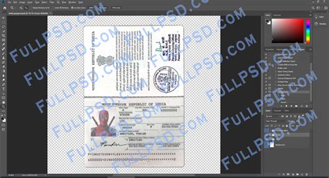 download India Passport V2 PSD File photoshop Template editable - FULLPSD