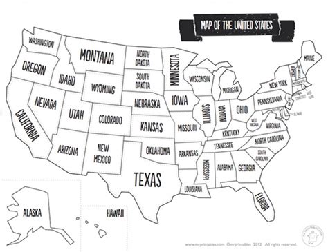 50 States Map Worksheet Printable Map - Printable Worksheets