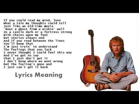 Gordon Lightfoot - If You Could Read My Mind | Lyrics Meaning - YouTube