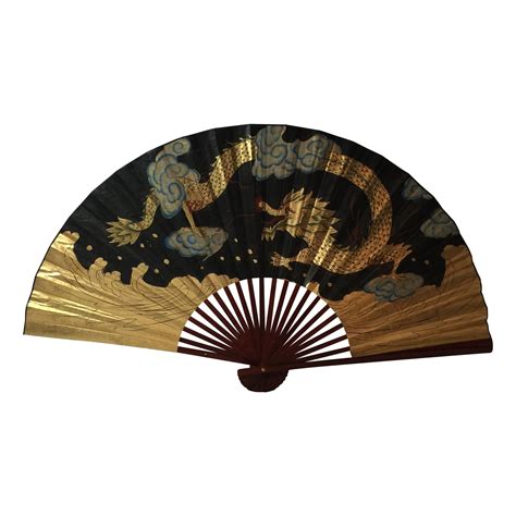 Decorative Chinese Dragon Fan | Chairish