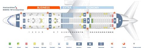 Seat map Boeing 787-8 American Airlines. Best seats in the plane