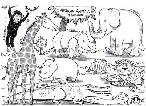 African Safari Animals Coloring Pages - Free Printable Pages