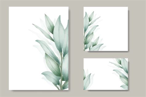 watercolor eucalyptus wedding invitation card 21069654 Vector Art at ...