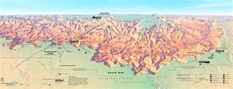 Grand Canyon hiking map - Ontheworldmap.com