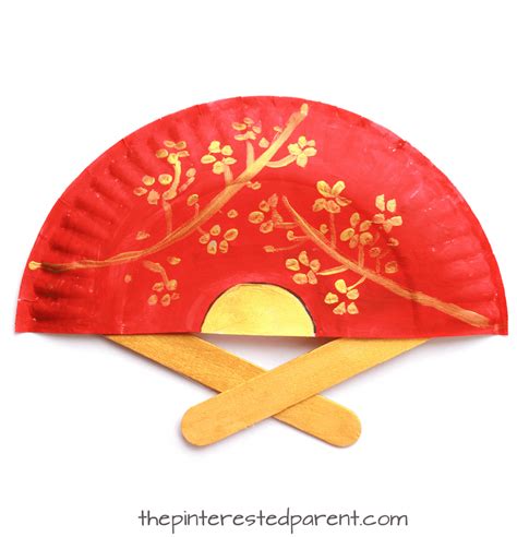 Chinese Paper Fan Craft Paper Plate Hand Fans Craft Pinterest Chinese ...