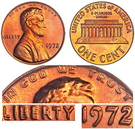 1972 Lincoln Memorial Cent/Penny Doubled Die Obverse: Value and Prices