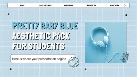 Pretty Baby Blue Aesthetic Pack for Students | Google Slides