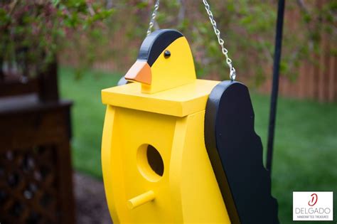 American Goldfinch Bird House Birdhouse Hand Painted Solid | Etsy