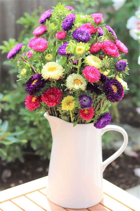 A Fall Bouquet of Asters | Fall bouquets, Flower arrangements, Flower ...