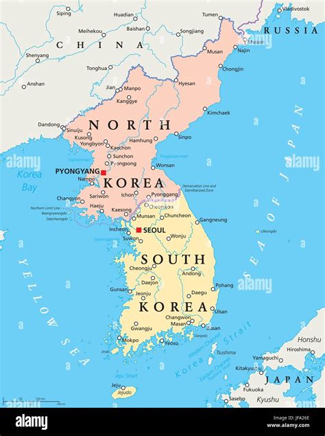 South korea map hi-res stock photography and images - Alamy