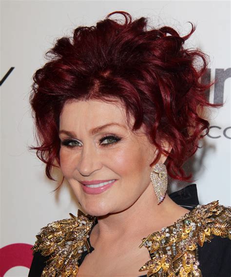 Sharon Osbourne Medium Curly Formal Updo Hairstyle - Red Hair Color