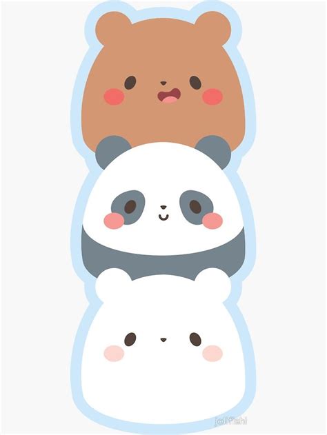 'We Bare Gumdrop Bears' Sticker by jolifishi in 2020 | Cute panda ...