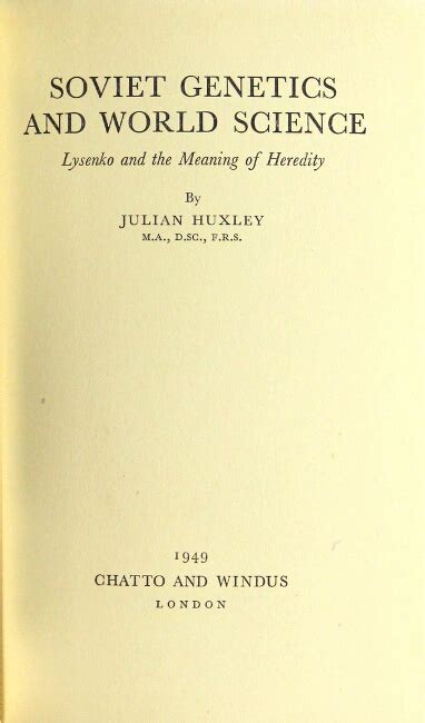 Soviet genetics and world science. Lysenko and the meaning of heredity ...