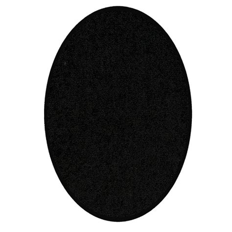 Bright House Solid Color Oval Shape Area Rugs Black - 4'x6' Oval ...