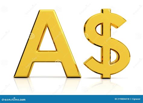 Australian Dollar Symbol Isolated on White Background Stock ...