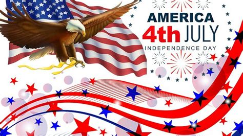 American Flag Bald Eagle July 4 Independence Day In The United States ...